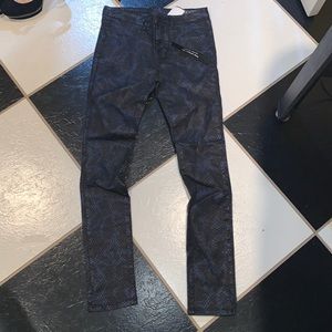 Black and blue snake skin jeans